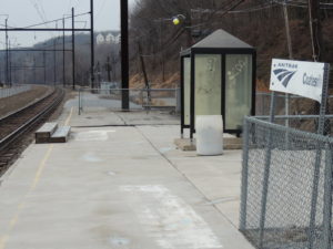 Coatesville's west bound Amtrak station platform