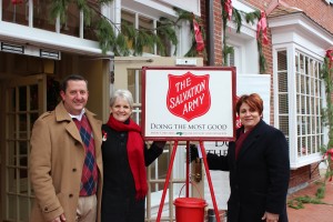 (From left to right) Vince Liuzzi; Carolyn Comitta, Mayor of West Chester; Lieutenant Maria Corraliza, the Salvation Army.