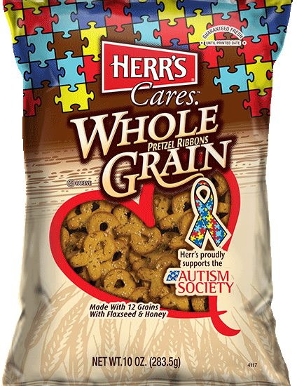 Herr’s Ties A Ribbon In Its Pretzels To Support Autism