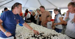 The mushroom growing exhibit at Kennett Square's Mushroom Festival.--photo via mushroomfestival.org.