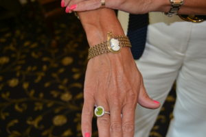 Sandra Riper models Kidder’s cameo Victorian bracelet. 