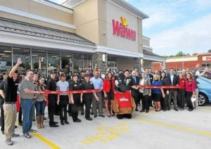 A ribbon cutting ceremony for the new Wawa in West Goshen.