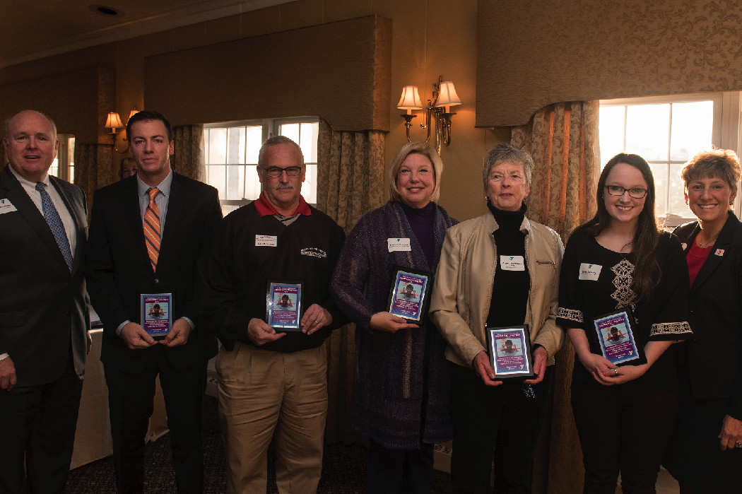 Bronze level award recipients are joined by Denise Day, CEO of the YMCA of Greater Brandywine at the 2015 Community Partners Recognition Breakfast at the Penn Oaks Golf Club on December 4. 