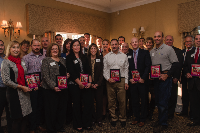 Silver level award recipients are joined by Denise Day, CEO of the YMCA of Greater Brandywine at the 2015 Community Partners Recognition Breakfast at the Penn Oaks Golf Club on December 4. 