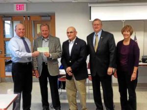 The Exchange Club of West Chester delivers $1,500 dollars to the Downingtown-Thorndale Chamber of Commerce.