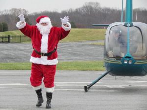 Santa at the American Helicopter Museum in West Chester.
