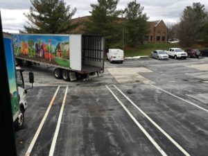 The Wegmans delivery truck docking at the Chester County Food Bank.--via Lance Knickerbocker.