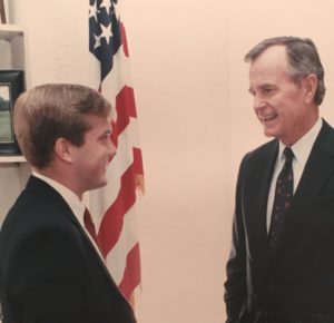 Chris with then Vice President George H.W. Bush.