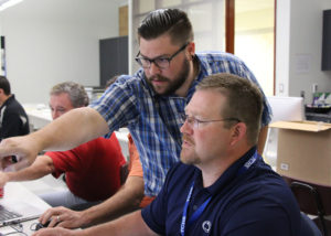 TCHS teachers participate in a training session led by Siemens to learn how to use the Solid Edge software. The software has been incorporated into multiple TCHS programs at all three campus locations.