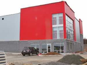 The bright red panels reminded local Warrington, VA residents of Legos or perhaps one of the old Circuit City stores.