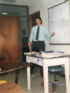 Dr. Nemes teaching high school at a private school in Florida.