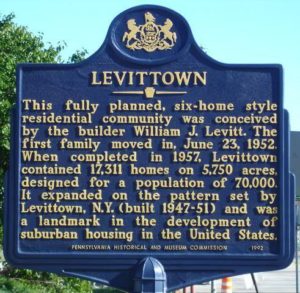 Levittown's historical marker explains the significance of the post war development--via Levitttownandbeyond.com