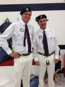 Phillip and Boyd trying out their 2012 Olympic team uniforms.--photo via Horsecollaborative.com
