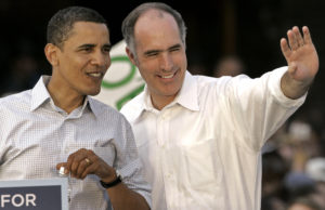 Senator Bob Casey campaigns with Barack Obama in 2008. (photo courtesy of Pennlive.com)