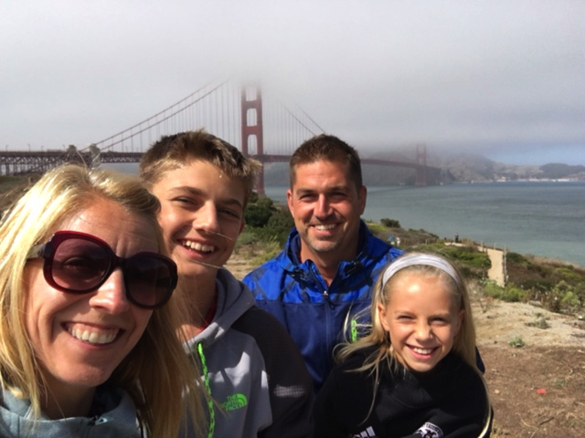 Mike's family including wife Jennifer, son Ryan (age 14) and daughter Madeline (age 10) on a site-seeing trip to California earlier this year.