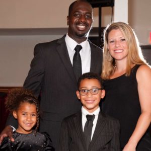 Dwayne Walton with his wife Amy, son Elijah, and daughter Eliana.