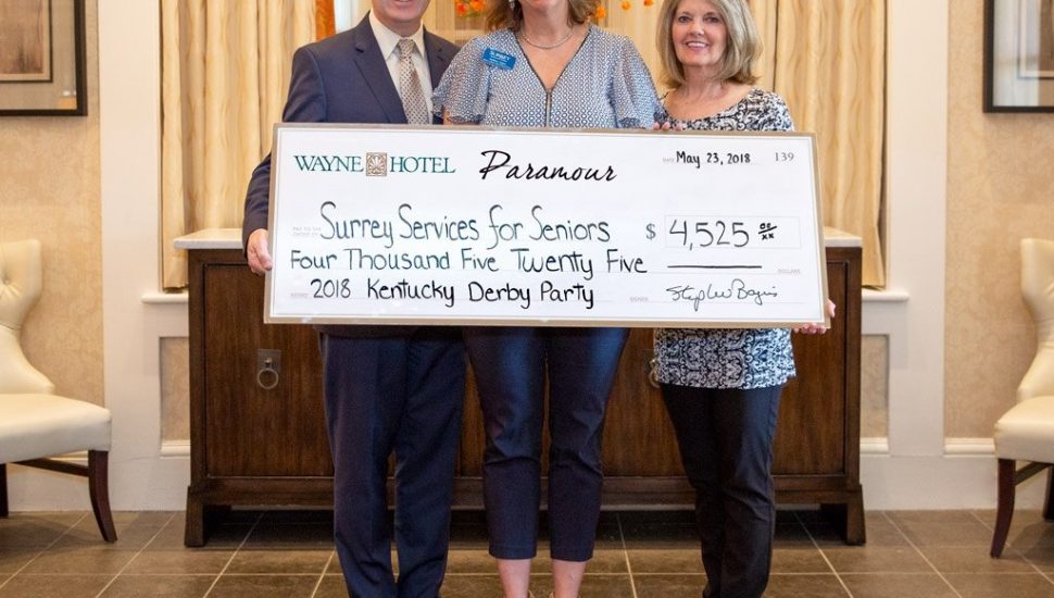 Paramour, Wayne Hotel Donate Proceeds of Kentucky Derby Party to Surrey Services