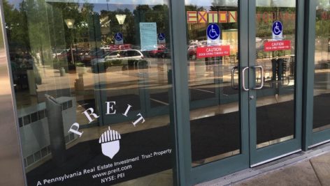 PREIT Logo at the entrance to the Exton Square Mall