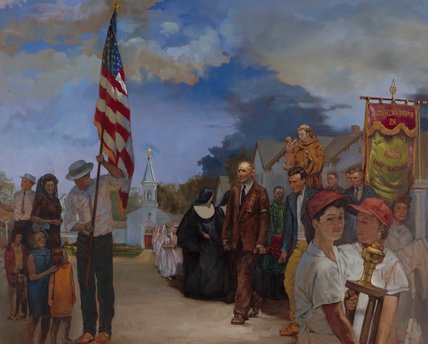 Downingtown Artist Adrian Martinez Creates 100th Anniversary Painting for St. Anthony’s Lodge