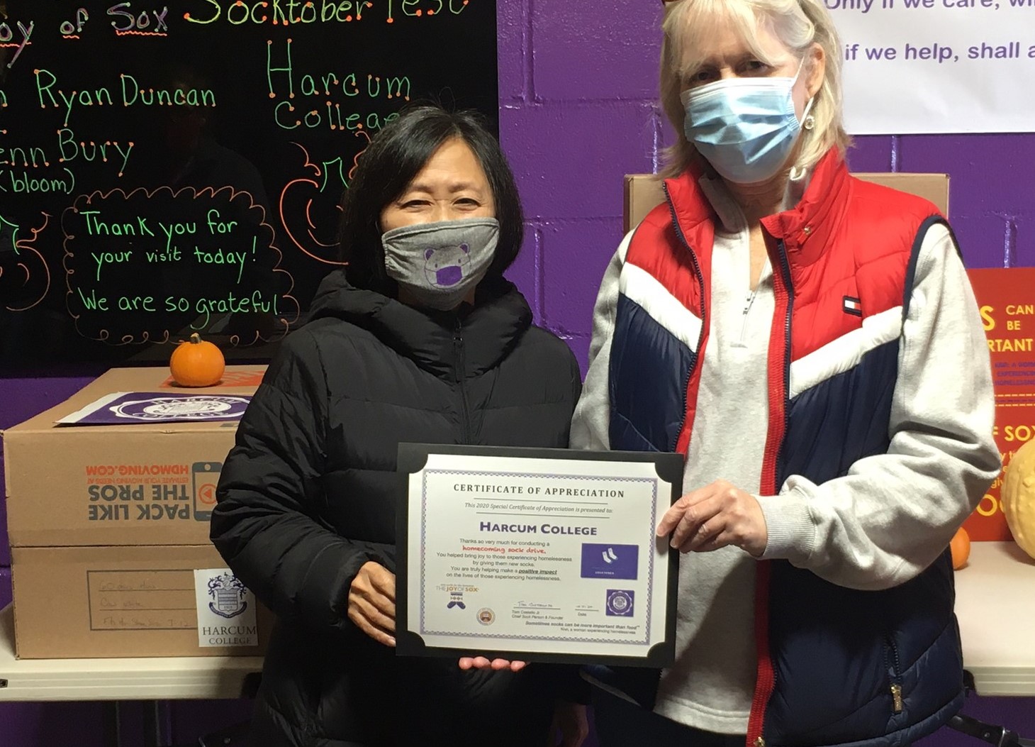 Harcum College’s Socktober Drive Collects 790 Pairs of New Socks for Local Nonprofit