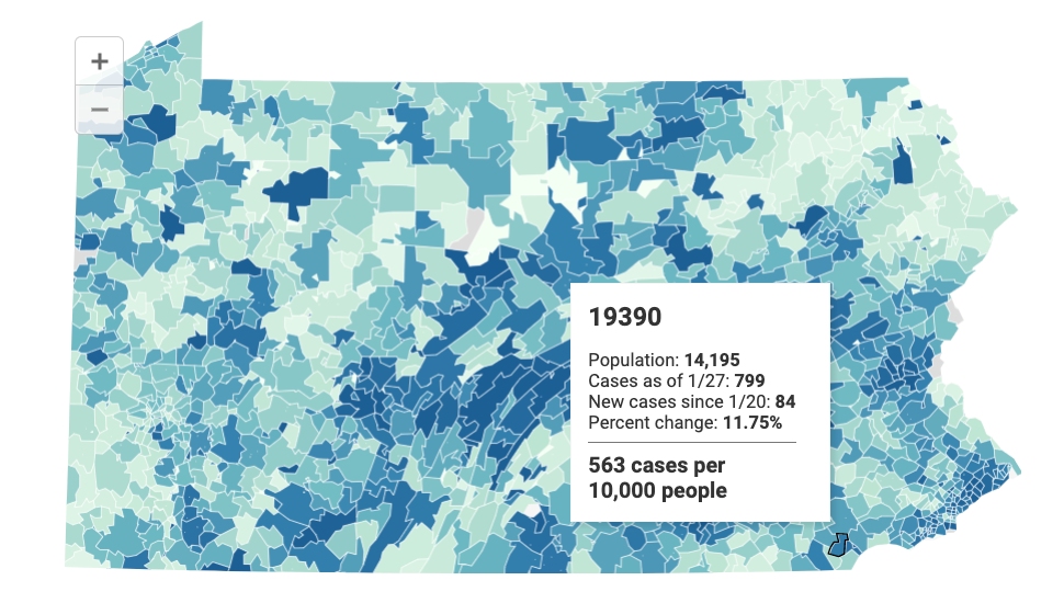 UPDATE: Tracking Where COVID-19 Has Spread the MOST and LEAST in Chester County in the Last Week