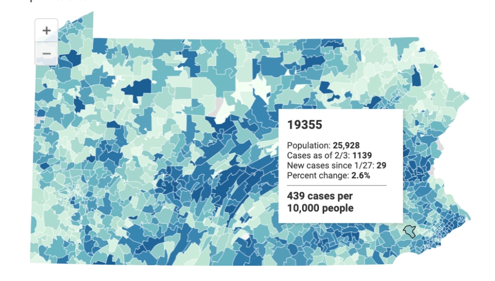 UPDATE: As Cases Continue to Decline, Here’s Where COVID-19 Spread the MOST and LEAST Last Week in Chester County