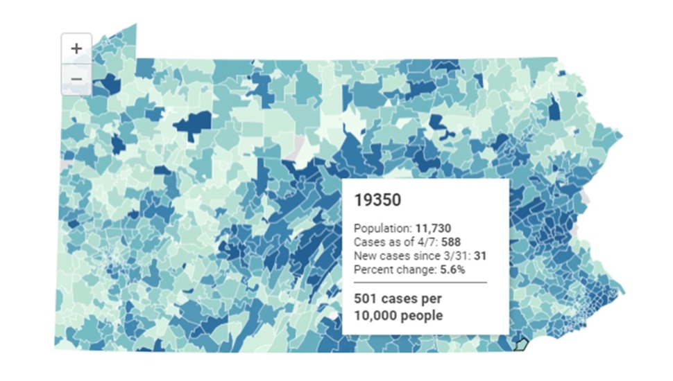 As Cases Increase, Here’s Where COVID-19 Is Spreading the Most and Least in Chester County