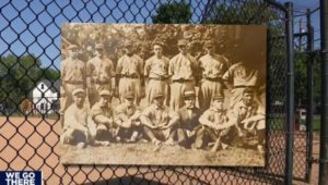 New York Yankees vintage 1920s team postcard superimposed over image of Upland Borough'sBristol Lord Field.