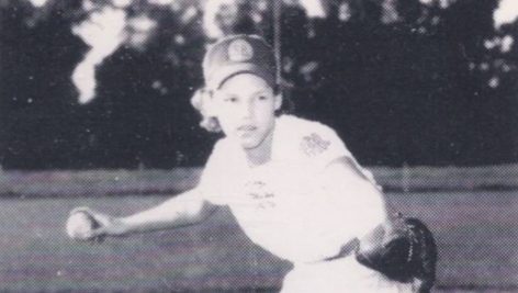 Gertrude Dunn during her professional baseball career.