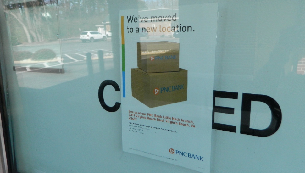 bank closure sign