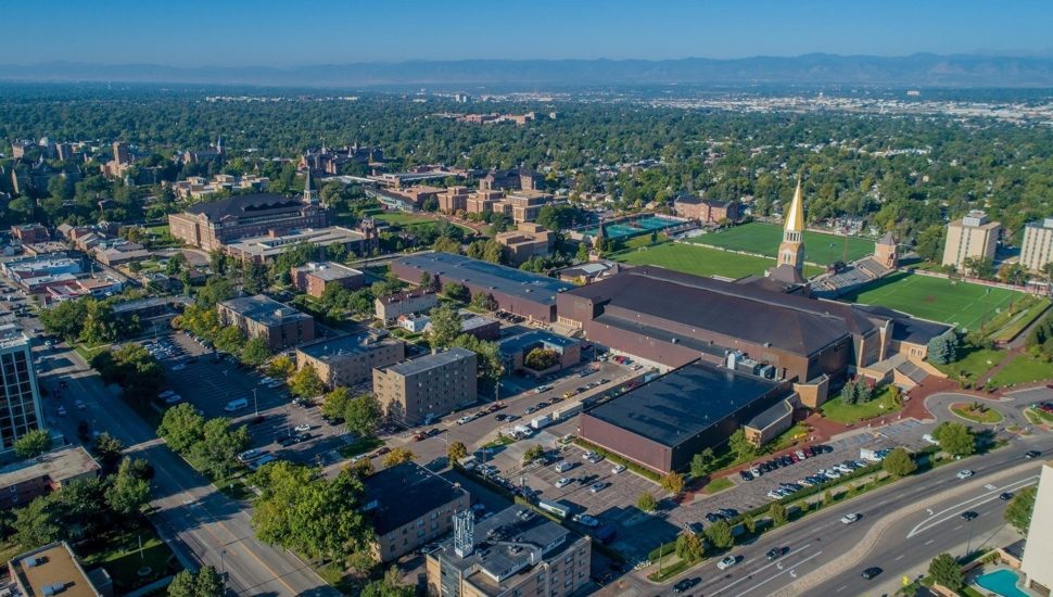 aerial view college campus