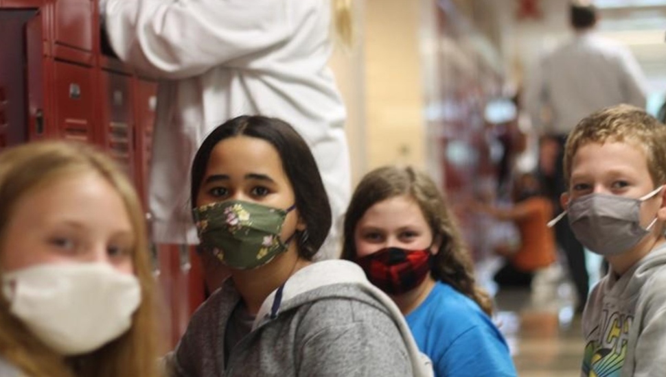 students wearing masks