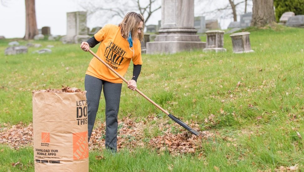 Edgewood Historic Cemetery clean up woman