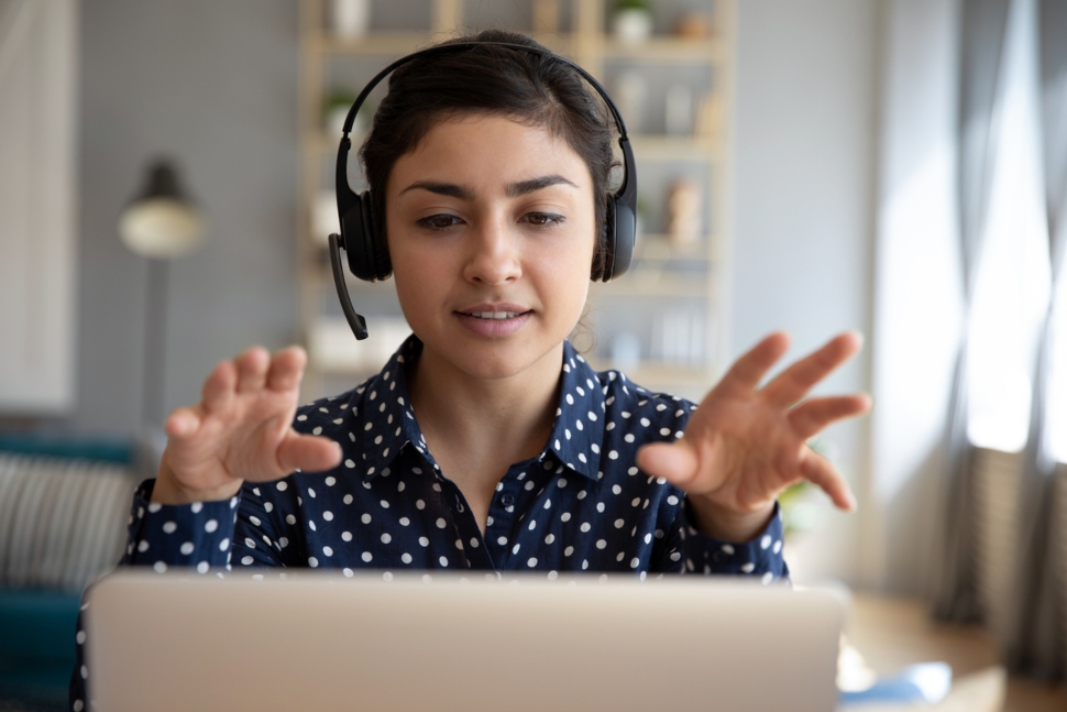 Woman on a Zoom call