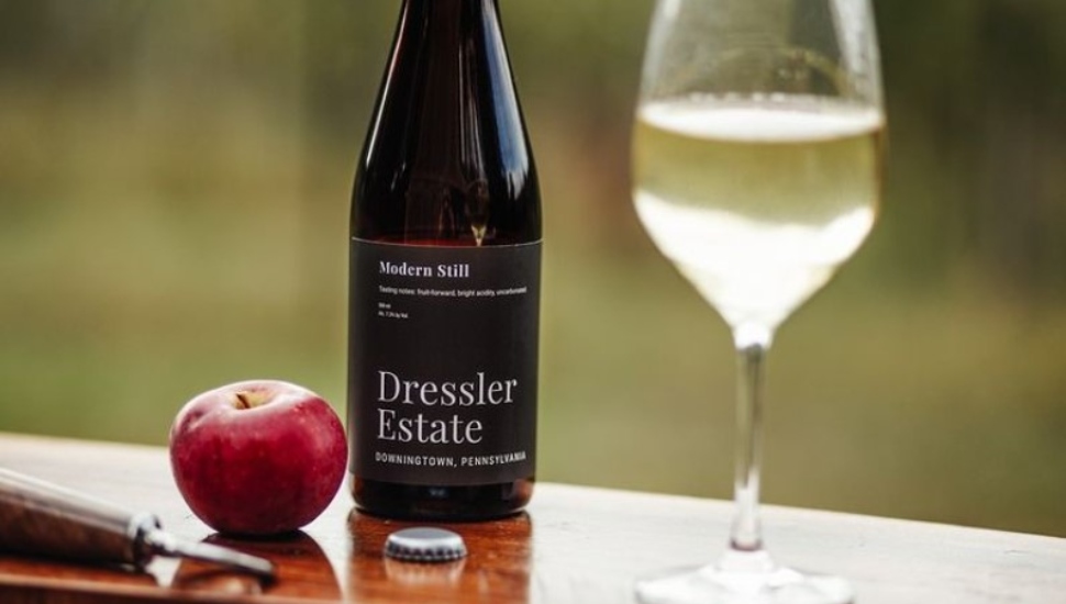 cider bottle on plank