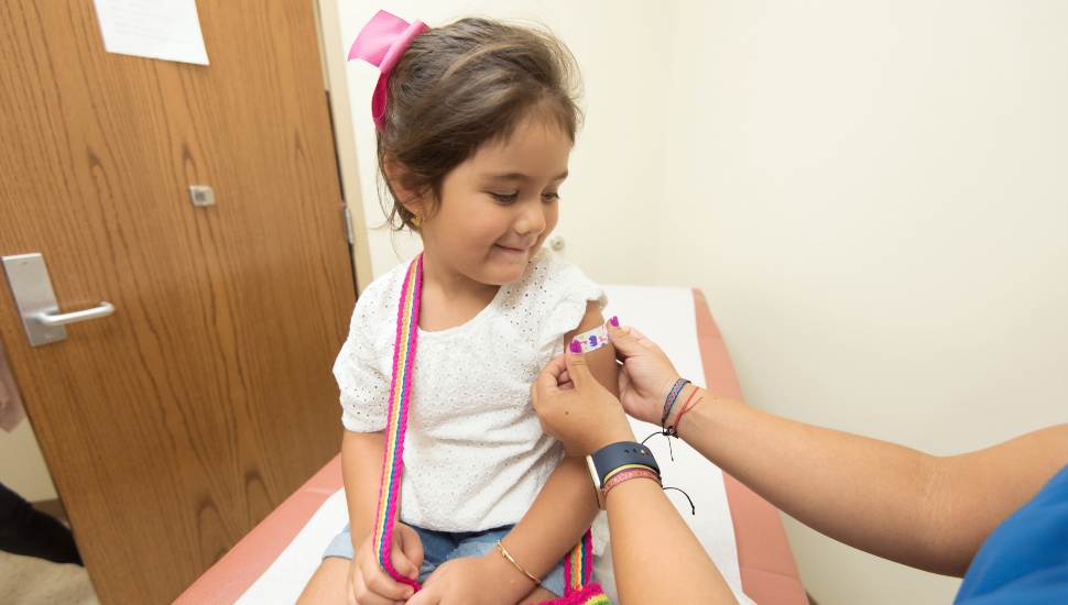 girl getting a shot
