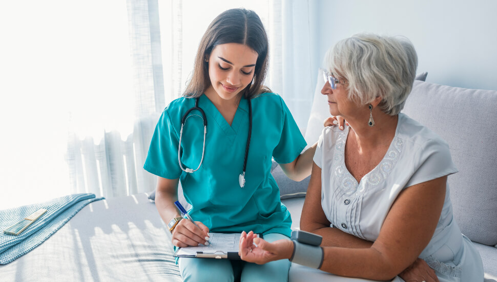 Physician Assistant with an elderly patient