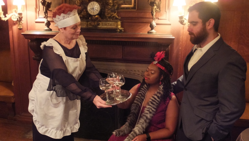 maid serving cocktails