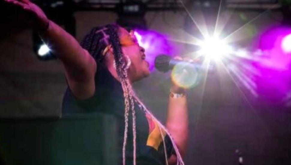 woman with mic