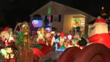 Holiday light display on Lawrence Road in Havertown.