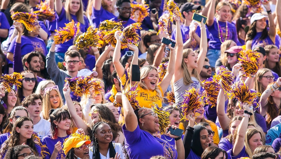 college homecoming crowd