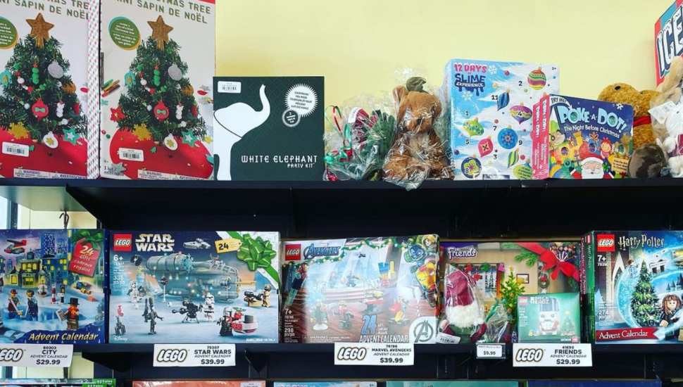 boxes on a shelf