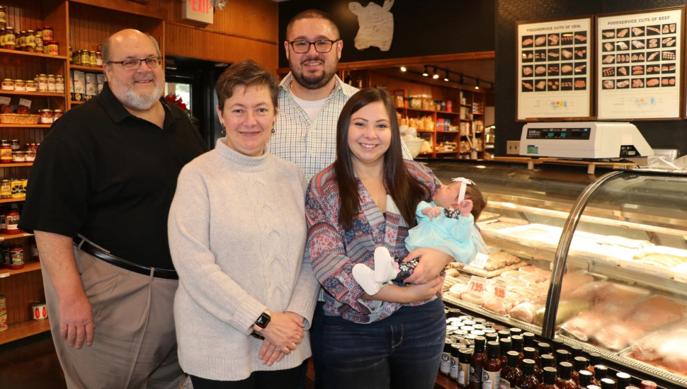 family at a store