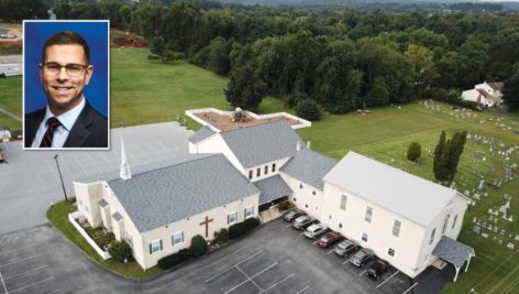 aerial view of church