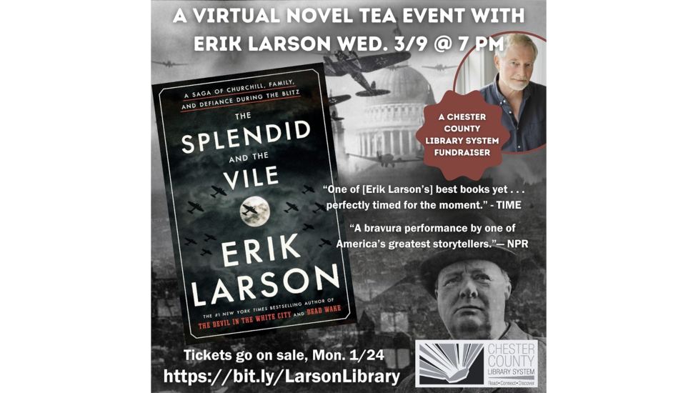 Chester County Library System to Host Virtual Event with Bestselling Author on March 9