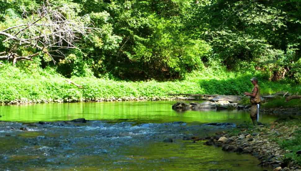 man at a creek