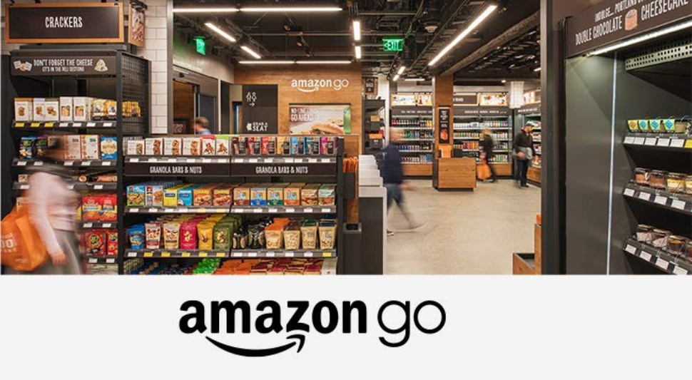 The inside of an Amazon Go store.