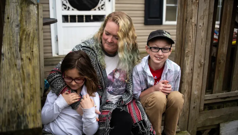mother and 2 kids