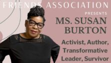 Ad poster for Susan Burton event.
