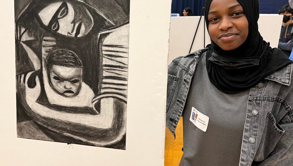 Penn State Brandywine student Fatouma Karamoko displayed her artwork at the Expo.